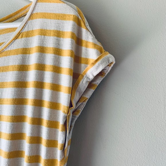 🇪🇸 ZARA jersey summer dress yellow stripes size M - Picture 5 of 10